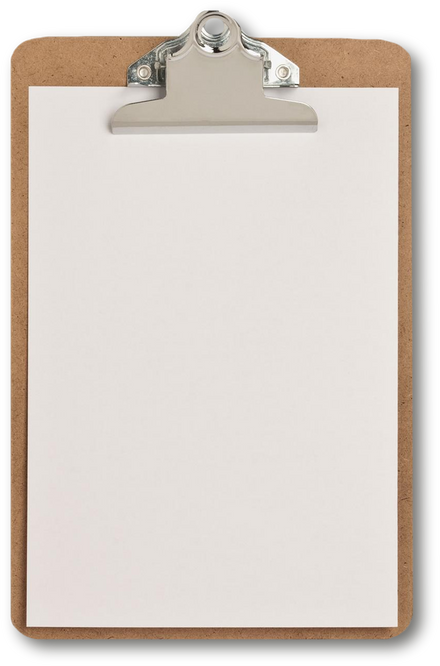 Isolated Wooden Clipboard with a Blank Page